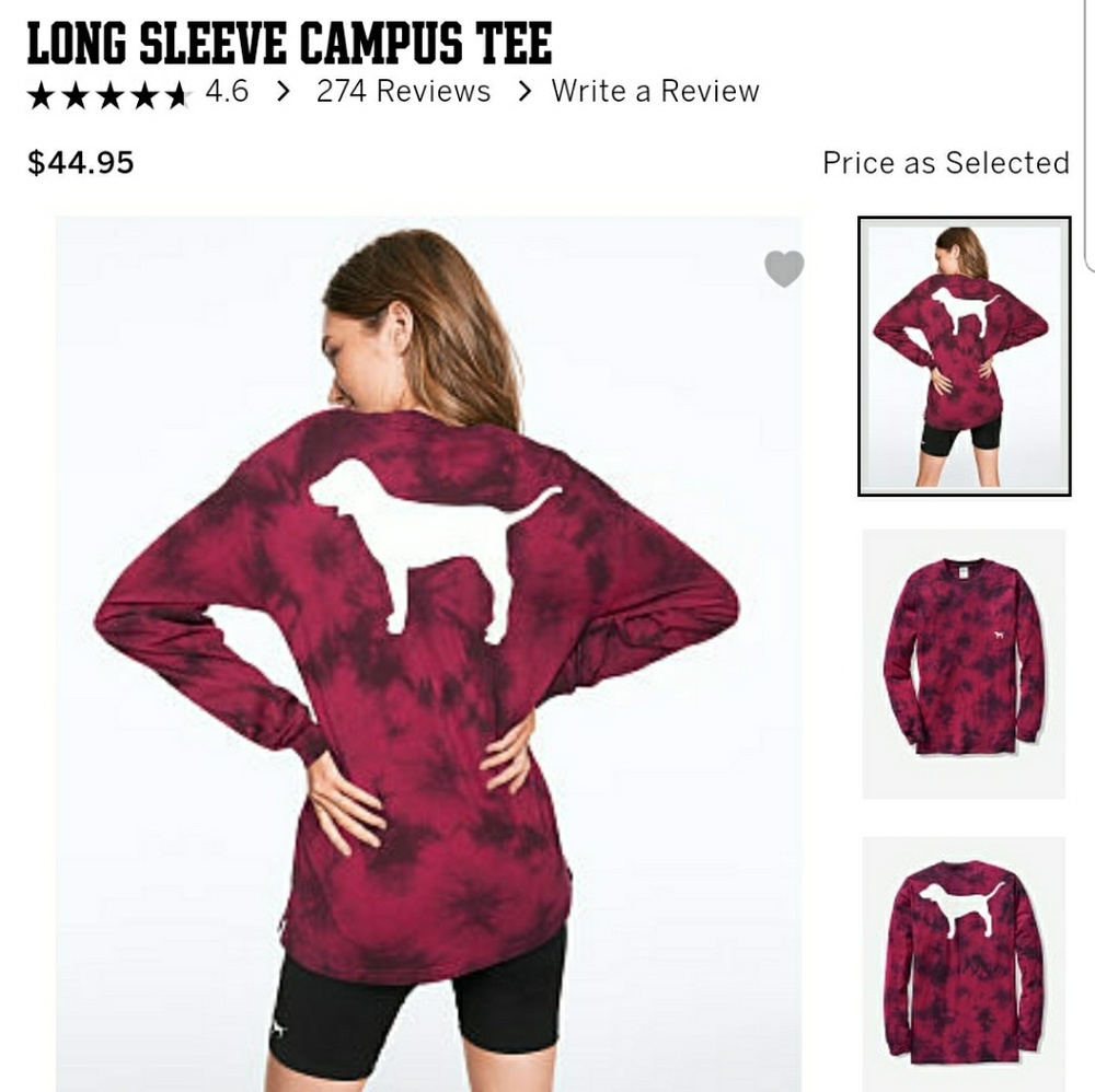 Victoria Secret Pink Campus Tee Size XS - Picture 2 of 5
